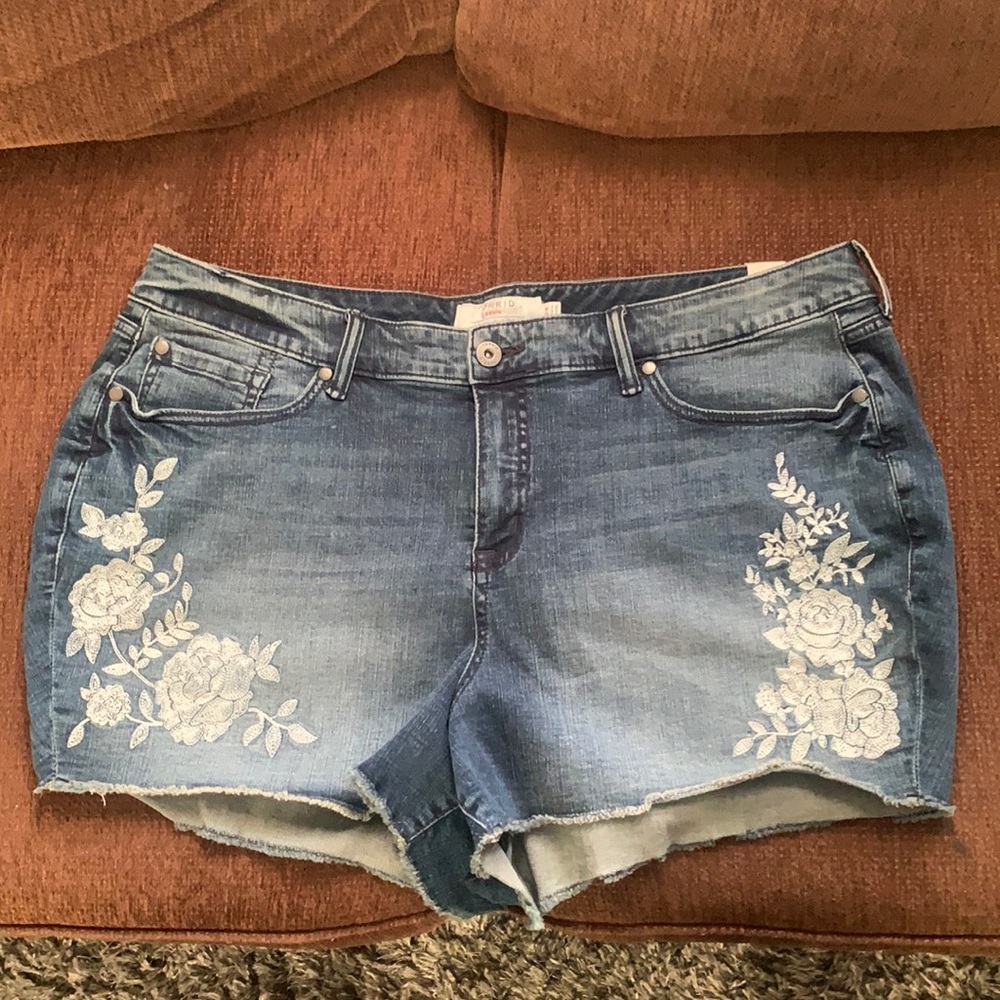Torrid denim ripped jean shorts